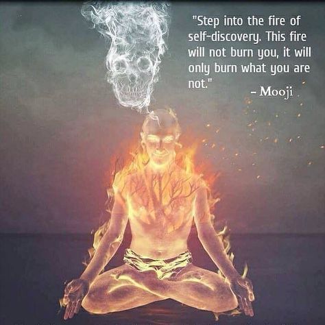 I enjoyed and still enjoy stepping into that fire. Mooji Quotes, Eckart Tolle, Vipassana Meditation, Free Your Mind, Awakening Quotes, Spiritual Enlightenment, Spiritual Wisdom, Empath, A Fire