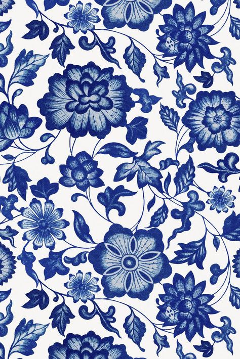 Blue China Patterns, Chinese Porcelain Pattern, Blue Pottery Designs, Blue Flowers Background, Chinese Ornament, Chinese Background, Royal Blue Flowers, Chinoiserie Pattern, Owen Jones