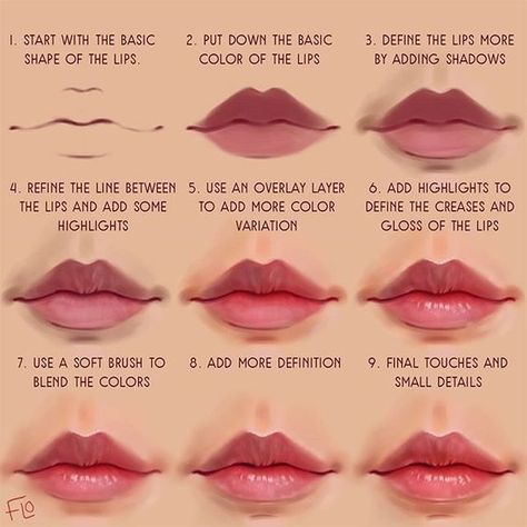 20+ How to draw lips | Sky Rye Design Paint Lips, Lip Tutorial Drawing, How To Draw Lips, Draw Lips, Draw Tutorial, Lip Tutorial, Drawing Eyes, Siluete Umane, 얼굴 그리기