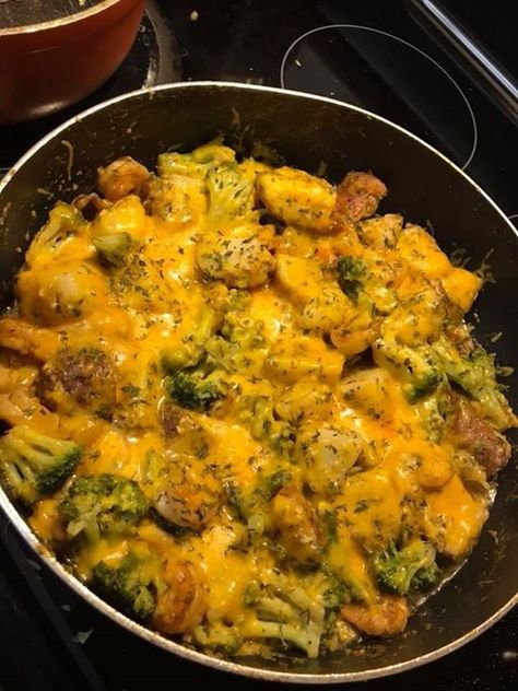 Garlic Butter Potatoes, Shrimp And Broccoli. Cheesy Broccoli Potatoes, Shrimp Broccoli, Butter Potatoes, Cheesy Broccoli, Shrimp And Broccoli, Frozen Shrimp, Broccoli And Cheese, Food Goals, Garlic Butter