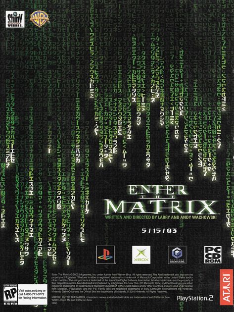 Old Ps2 Ads, Playstation Ads 2000s, Matrix Design Graphic, Ps2 Ads, Y2k Video Games, Matrix Poster, Matrix Aesthetic, Enter The Matrix, Game Ads