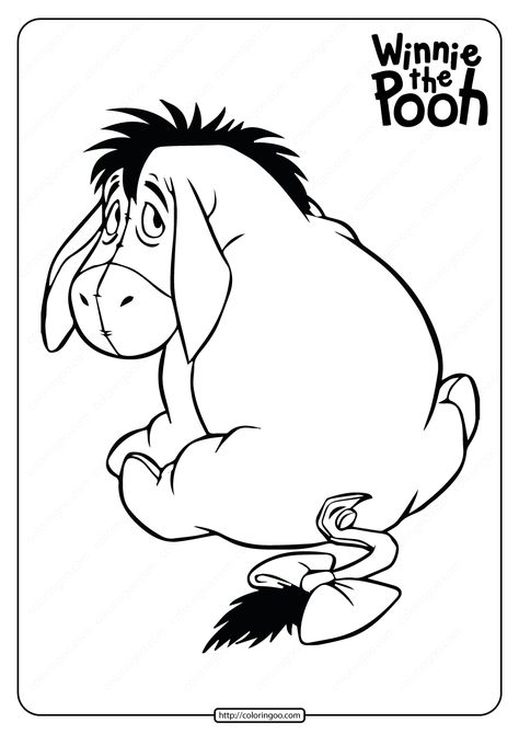 Eeyore is a pessimistic and gloomy old stuffed donkey belonging to Christopher Robin that first appeared in Disney’s 1966 theatrical short Winnie the Pooh and the Honey Tree. #disney #winniethepooh ##winnie #pooh #bear #tigger #eeyore #coloring #drawing #painting #coloringpage #coloringbook Pooh Bear Coloring Pages, Tigger Eeyore Tattoo, Eeyore Outline Tattoo, Eore Winnie The Pooh Eeyore Drawing, Eeyore Drawing Easy, Winnie The Pooh Characters Drawings, Eeyore Outline, Eeyore Tattoo Simple, Winnie The Pooh Outline