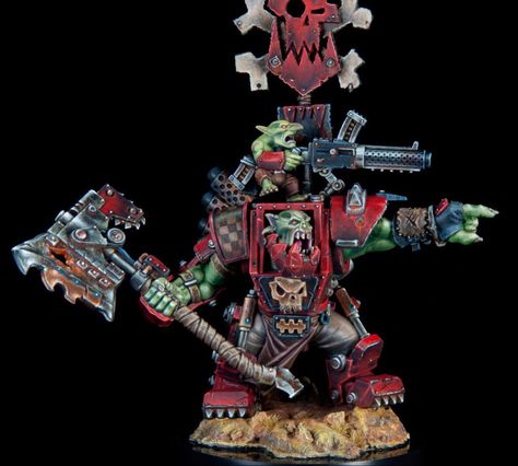 Warhammer 40k Painting, Ork Warboss, Golden Demon, 40k Painting, Orks 40k, Warhammer 40k Figures, Painting Miniatures, Warhammer Figures, Warhammer Paint