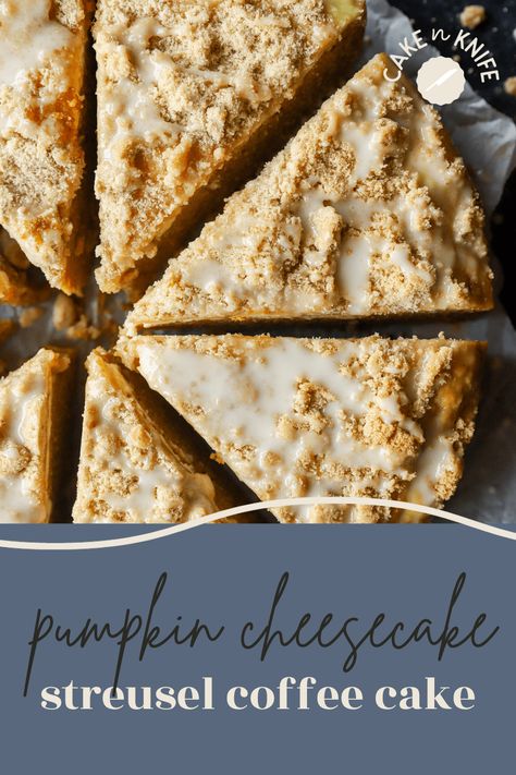 Coffee Cake With Cream Cheese, Pumpkin Streusel Coffee Cake, Streusel Recipe, Cheesecake Topping, Streusel Bars, Pumpkin Coffee Cake, Pumpkin Streusel, Cream Cheese Swirl, Cream Cheese Coffee Cake