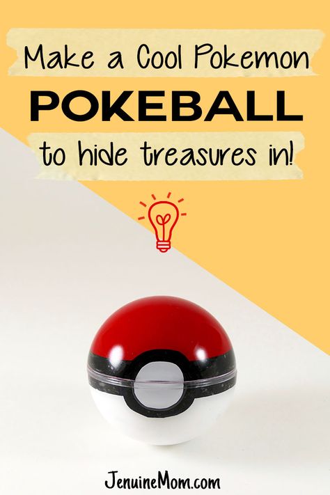 DIY Pokeball: Hide Your Treasures Inside -- Great Birthday Invitation or Gift Box! | JenuineMom.com Pokeball Valentines Boxes, Pokemon Box Diy, Pokemon Cricut Projects Birthday, Pokemon Go Gift Box Diy, Diy Pokeball That Opens, Pokeball Pinata Diy, Pokeball Diy, Diy Pokeball, Mugs For Couples