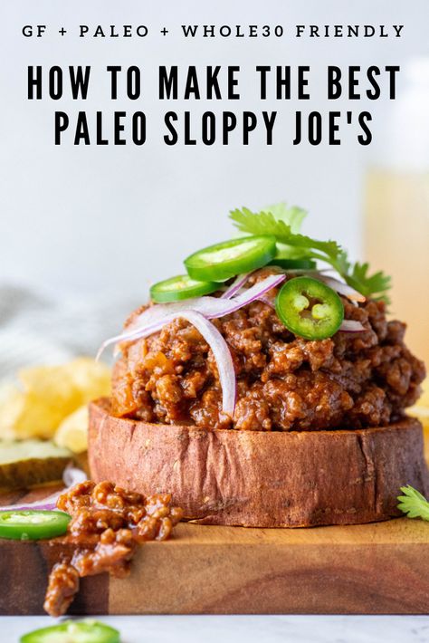 Paleo Sloppy Joes, Sloppy Joe, Free Meal, Easy Paleo, Paleo Whole 30, Paleo Dinner, Sloppy Joes, Paleo Diet, Kitchen Recipes