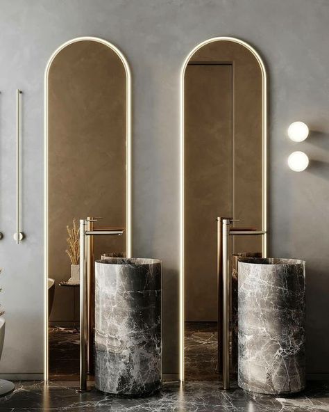 Pivot Bathroom Mirror, Black Bathroom Mirror, Small Bathroom Mirrors, Large Bathroom Mirrors, Modern Bathroom Mirrors, Wc Design, Restroom Design, Art Deco Bathroom, Washroom Design