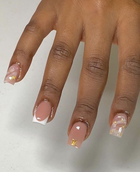 Short Acrylic Nails Designs For Birthday, Short Nail Designs For Brown Skin, Nails For Your Birthday Short, Short Square Overlay Nails, Nails Designs Short, Nails Short Acrylic, Acrylic Nails Designs, Acrylic Toe Nails, Hard Nails