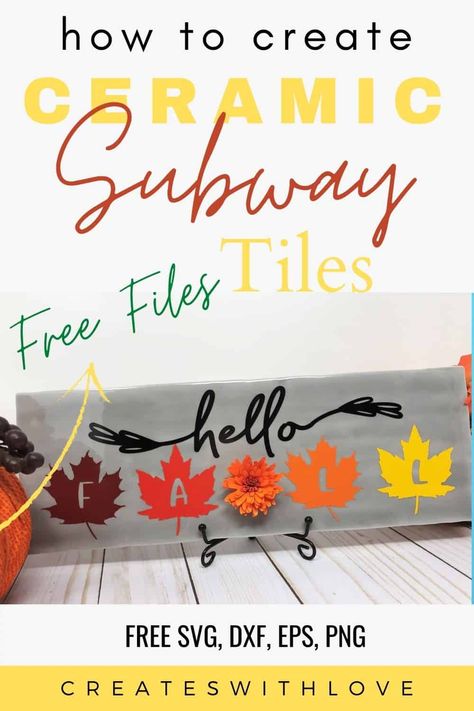 Tile Signs With Vinyl, Crafts With Subway Tiles, Cricut Subway Tile Projects, Subway Tile Crafts Cricut, Subway Tile Crafts Ideas, Subway Tile Crafts, Diy Subway Tile, Lowes Tile, Wooden Placemats