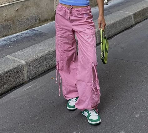 pink cargo trousers for sale Preppy Aesthetic Outfits, Pink Cargo Pants, Hip Hop Trousers, Ruched Pants, Star Trek Cosplay, Baggy Sweatpants, Baggy Cargo Pants, Vintage Trousers, Green Cargo Pants