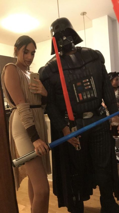 The top Halloween couples costume ideas for 2023 Couples Jedi Costume, Darth Vader Couple Costume, Jedi Couple Costume, Starwars Halloween Costumes Couples, Couples Halloween Costume Star Wars, Fantasy Couple Halloween, Couples Costumes Star Wars, Couples Star Wars Costumes, Fantasia Star Wars