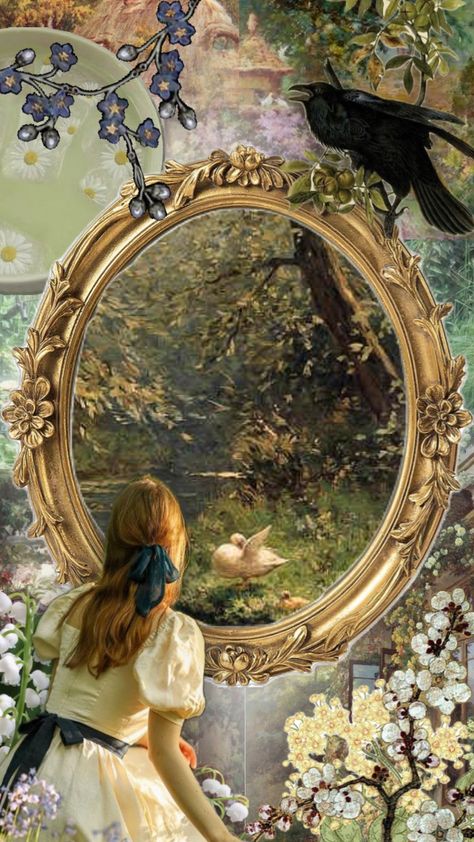 #cottagecore #nature #vintage #princess #frame #window #yellow #green #summer Yellow Vintage Wallpaper, Princess Frame, Cottagecore Nature, Fairy Wallpaper, Storybook Art, Dorm Art, Nature Vintage, Vintage Princess, Learning Graphic Design