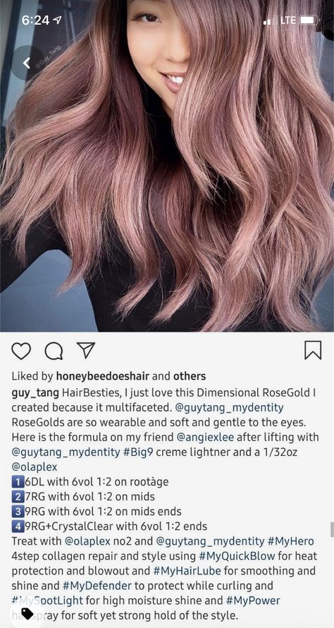 Black To Rose Gold Hair, Rose Mauve Hair, Brown Hair With Rose Gold Peekaboo, Rose Gold Ash Brown Hair, Brunette To Rose Gold Hair, Rose Gold Shadow Root, Makeup For Rose Gold Hair, Dusty Rose Hair Brunette, Chocolate Rose Gold Hair Balayage