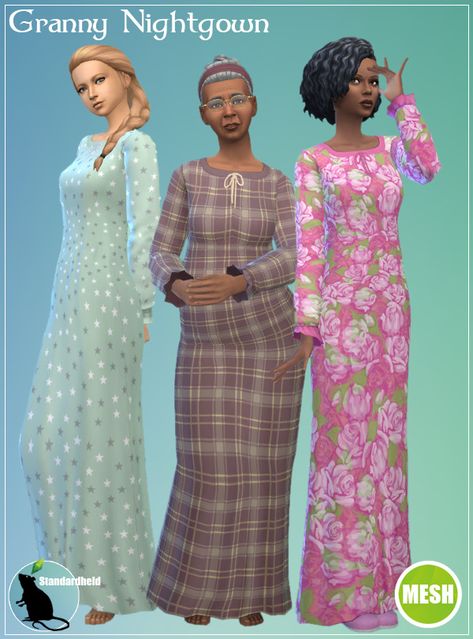 [Standardheld] • Granny Nightgown (Recolor) Infos + download under... Ts4 Elder Clothes, Sims 4 Old Lady Clothes, Sims 4 Cc Granny Clothes, Nightgown Sims 4 Cc, Sims 4 Cc Elder Clothes Patreon, Sims 4 1950s Cc Clothes, Sims 4 Cc Clothes For Elders, Sims 4 Granny Cc, Sims 4 Elder Cc Maxis Match