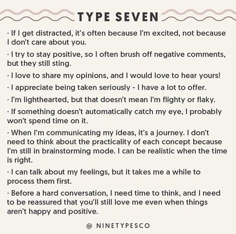 Type 7 Enneagram, Enneagram 7, Enneagram Type 2, Enneagram 2, Enneagram 9, Enneagram 4, Enfp T, Be Myself, Enneagram Types