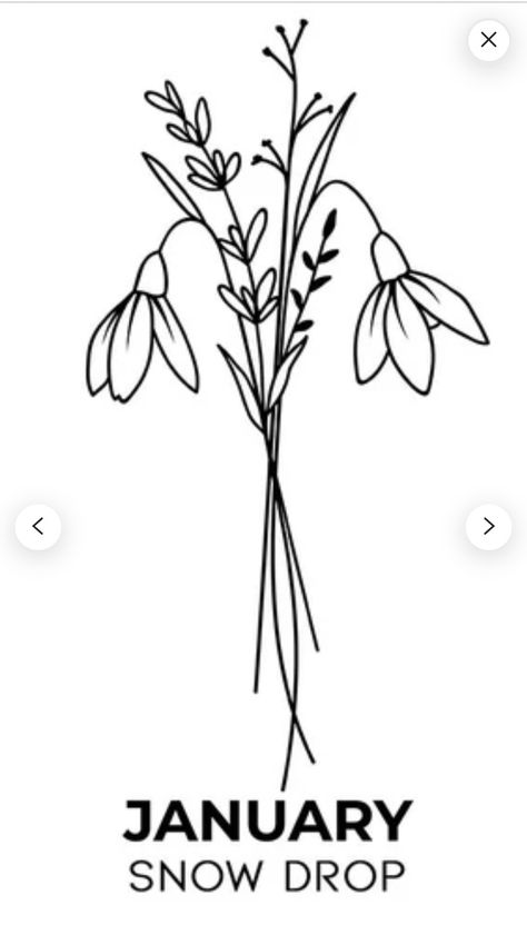 January Flower Drawing, Snowdrop Flower Tattoo, Snowdrop Flower, Tattoo Board, Birth Flower Tattoos, Horse Coloring Pages, Cricut Joy, Easy Drawings Sketches, Dream Tattoos