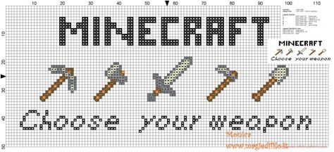 Minecraft weapons cross stitch pattern (click to view) Minecraft Cross Stitch, Minecraft Pattern, Stitch Games, Teaching Crafts, Free Cross Stitch Patterns, Cross Stitch Alphabet Patterns, Patterns Simple, Sewing Machine Projects, Pixel Pattern