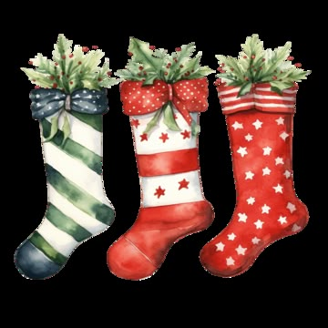 Christmas Mittens Drawing, Christmas Socks Drawing, Watercolor Mittens, Socks Illustration, Socks Drawing, Watercolour Ideas, Watercolor Png, Transparent Image, Christmas Illustration