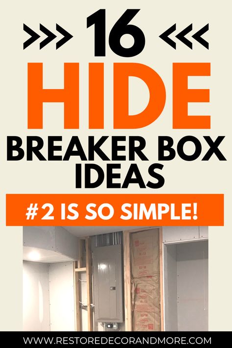 Concealed Electrical Panel, Hide Breaker Box Ideas Kitchen, Hide A Hole In The Wall Ideas, Diy Fuse Box Cover Ideas, Hiding A Breaker Panel, Ideas To Cover Breaker Panel, Cover Breaker Box In House, Cover Up Electrical Box Inside, Electric Fuse Box Cover Ideas