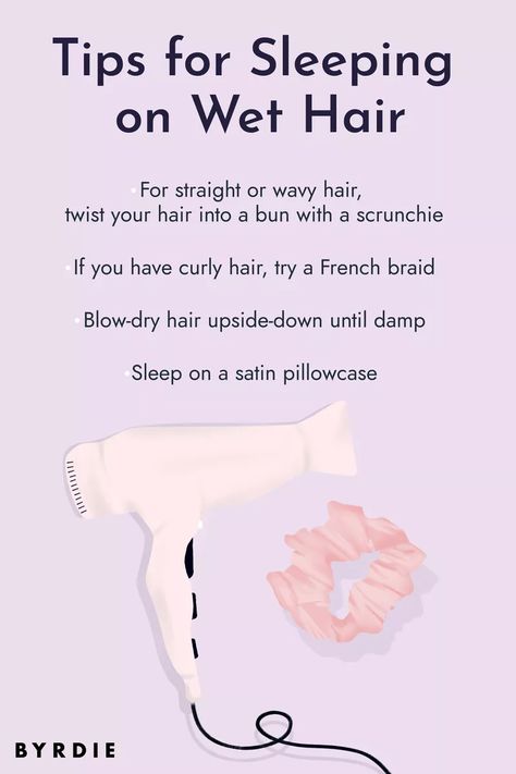 Sleeping With Wet Hair, Rainy Day Hairstyles, Sleep Hairstyles, Haircut Tip, Celebrity Hairstylist, How To Sleep, Blow Dry Hair, Hair Techniques, Healthy Hair Tips