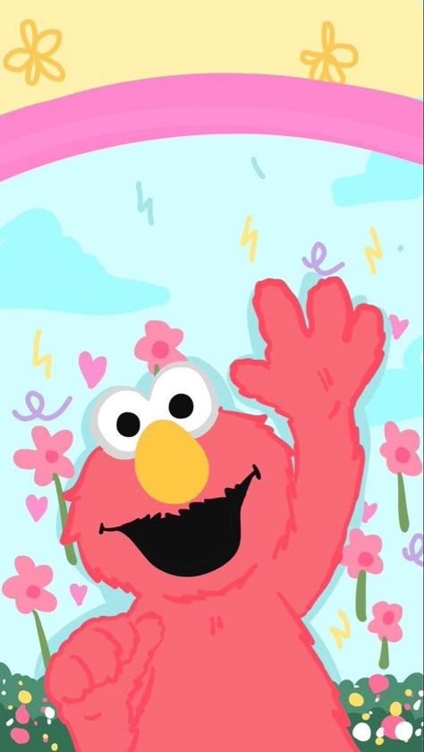 Kids Wallpaper Iphone, Elmo Wallpaper, Elmo And Friends, Ipad Pro Wallpaper, Ipad Kids, Phone Screen Wallpaper, Preppy Wallpaper, Character Wallpaper, Pastel Wallpaper