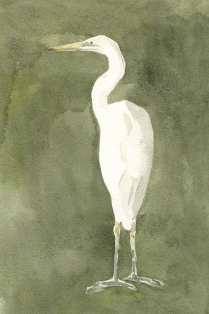 Emerald Heron IV Grand Millennial Artwork, Vintage Coastal Prints, Wishbone Art, Heron Watercolor, Heron Painting, Audubon Prints, Seaside Wall Art, Heron Art, Southern Art