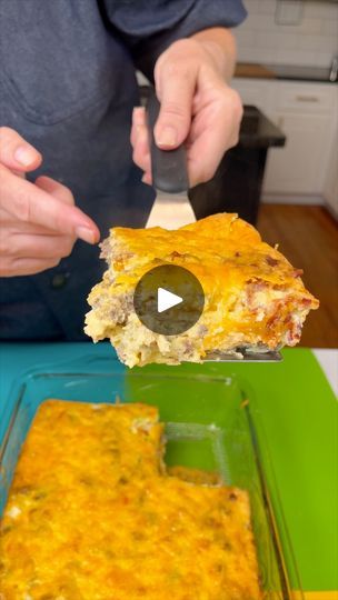 14K views · 262 reactions | Loaded Keto Breakfast Casserole | Loaded Keto Breakfast Casserole | By Robyn Q | Alright that's 12 eggs into my
bowl. To that I'm going to add one cup of heavy cream and some
fresh thyme. Bring in my beater. We're just going to mix
this up until it's combined. The mixing I'm going to add for
this loaded keto breakfast casserole is some peppers that
I sliced up. And I cooked up six slices of bacon. Gonna add
that right in. Got some green onions. We're going to make
this a double meat one and so I've got some breakfast sausage
that I cooked up. And I shredded some cheddar cheese.
I'm going to get couple big handfuls of this. Bring in some
salt and pepper. We're going to take our spoon and just mix
this all together. Alright, I have a nine by thirteen pan
that I sp Keto Breakfast Bake, Keto Breakfast Casserole, Breakfast Sausage, Sausage Breakfast, Fresh Thyme, Keto Breakfast, Breakfast Casserole, Trip Ideas, Christmas Morning