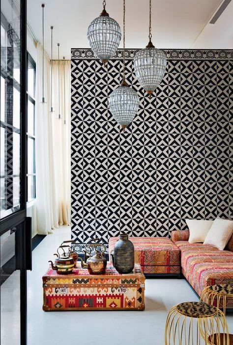 Interior Boho, Moroccan Interiors, Modern Moroccan, Design Hotel, Design Del Prodotto, Style At Home, Design Case, Home Fashion, 인테리어 디자인