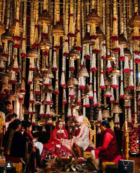 Traditional Mandap, Indian Wedding Deco, Cool Flowers, Bell Decor, Mandap Design, Wedding Game, Wedding Decor Photos, Wedding Entrance Decor, Dream Wedding Decorations