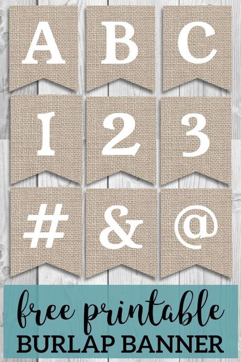 Free Printable Burlap Banner DIY Decor. Great for farmhouse decor. Fall decorations, Thanksgiving. Nice Autumn rustic or wedding decor. #papertraildesign #burlap #burlapbanner #decor Wedding Diy Decorations, Paper Trail Design, Printable Birthday Banner, Diy Birthday Banner, Banner Diy, Free Printable Banner, Trail Design, Star Banner, Free Wedding Printables