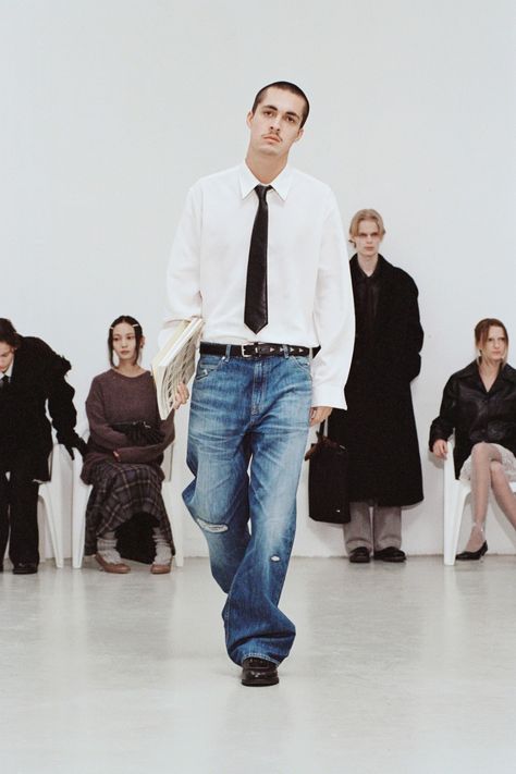 Our Legacy RTW Fall 2024 [PHOTOS] Milan Fashion Week Men, Normcore Fashion, 2024 Menswear, Anti Fashion, Long Slip Dress, Denim Trends, Our Legacy, Glamour Fashion, Fashion Line