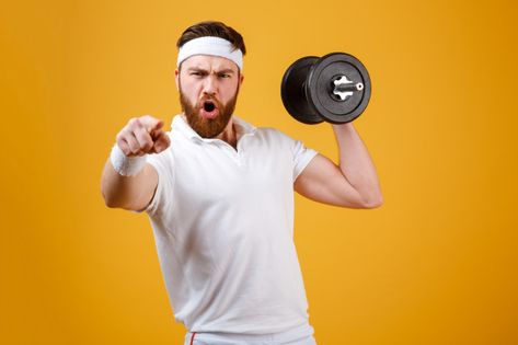 Screaming sportsman holding dumbbell | Free Photo #Freepik #freephoto #man #sports #fitness #body Holding Dumbbell, Testosterone Booster, Sports Supplements, Sports Nutrition, Build Muscle, Free Photo, Free Photos, Free Stock Photos, Sport Fitness