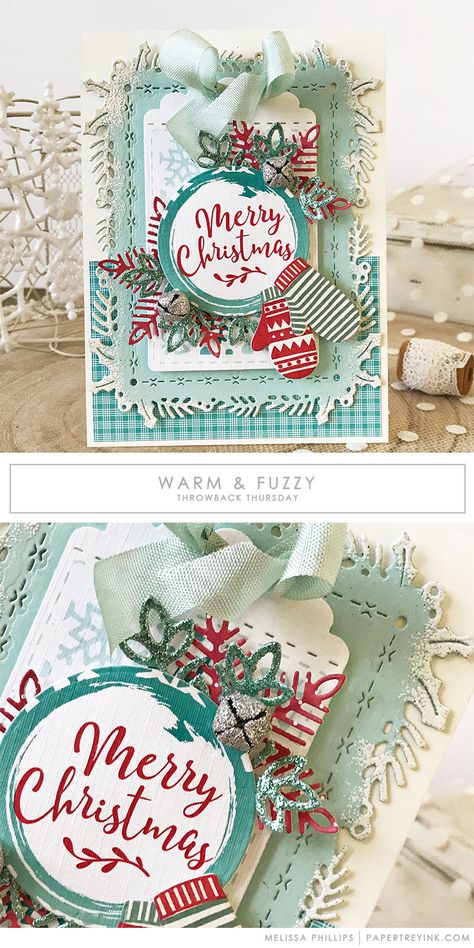 Throwback Thursday: Warm & Fuzzy Melissa Phillips Cards, Scrap Embellishments, Christmas Embellishments, Mintay Papers, Traditional Christmas Cards, Christmas Scrapbooking, Papertrey Ink Cards, Christmas Crafty, Christmas Trivia