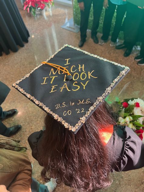 graduation
graduation cap
gold 
2022
college
graduate
idea
black
mechanical engineer
women in stem Mechanical Engineer Graduation Cap, Mechanical Engineering Graduation Cap, 2024 Prep, Grad Cap Designs, Diesel Mechanics, Graduation 2024, Grad Caps, Cap Ideas, Class Of 2022