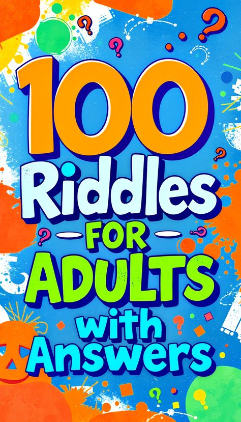 100 Best Riddles for Adults with Answers: Hours of Fun What Am I Riddles With Answers, Riddles With Answers Funny Brain Teasers, Tricky Questions With Answers, Difficult Riddles With Answers, Riddles For Adults With Answers, Riddles For Adults, Funny Brain Teasers, Easy Riddles, Easy Riddles With Answers