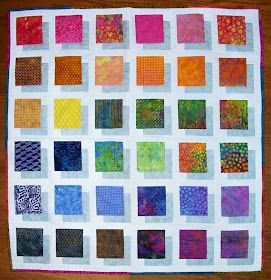 Sew in Love {with Fabric}: 11 Batik Quilts You'll Love Shadow Quilts, Color Block Quilt, Quilted Wall Hangings Patterns, Optical Illusion Quilts, Charm Pack Quilts, I Spy Quilt, Wall Hanging Designs, Hanging Quilts, Quilt Modernen