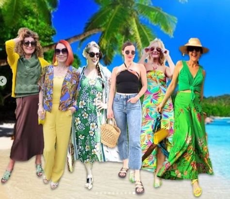 The Thrifty Six in Tropical Paradise & #SpreadTheKindness Link Up #280 Tropical Paradise Outfit, Island Vacation Outfits, Green Slip Dress, Tropical Floral Print, Platform Espadrilles, My Turn, Print Kimonos, Fabric Strips, Link Up