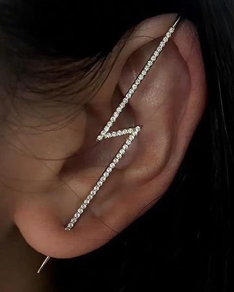 Flower Ear Cuffs, Rhinestone Ear Cuff, Ear Cuff Jewelry, Ear Crawler, Cuff Jewelry, Body Jewelry Piercing, Crystal Dangle Earrings, Climber Earrings, Style Punk