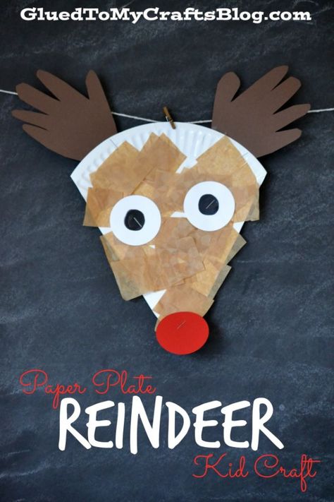 20+ Kids Christmas Crafts Roundup - Sincerely Jean Paper Plate Reindeer, Christmas Reindeer Craft, Rudolph Crafts, Ren Geyiği, December Crafts, Christmas Art Projects, Reindeer Craft, Christmas Crafts For Toddlers, Preschool Christmas Crafts