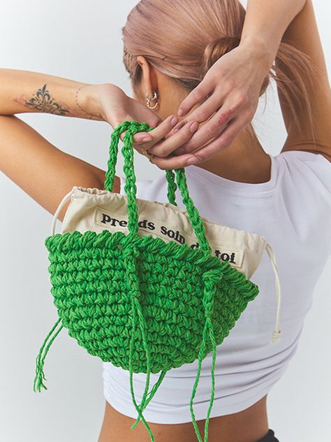 Net Basket, Knitted Basket, Crochet Tote Pattern, Natural Mood, Diy Crochet Bag, Knitting Tote, Yarn Bag, Crochet Design Pattern, Rug Bag