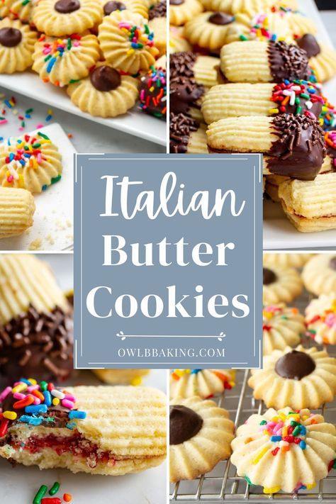 Butter Cookies With Sprinkles, Italian Christmas Cookie Recipes, Italian Cookie Recipe, Italian Butter, Cookies With Sprinkles, Italian Butter Cookies, Italian Christmas Cookies, Italian Cookie, Italian Cookie Recipes