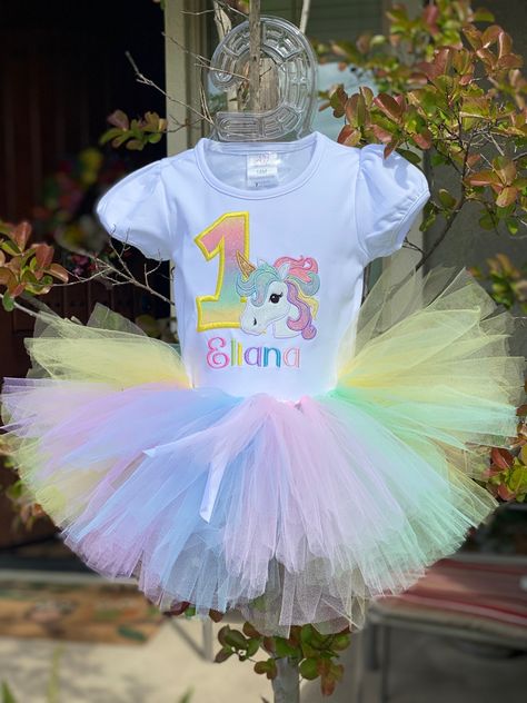 Onesie Tutu, Birthday Deco, Tutu Outfits, Rainbow Unicorn, Pastel Rainbow, Holiday Celebration, Dress Skirt, Harajuku, Baby Onesies