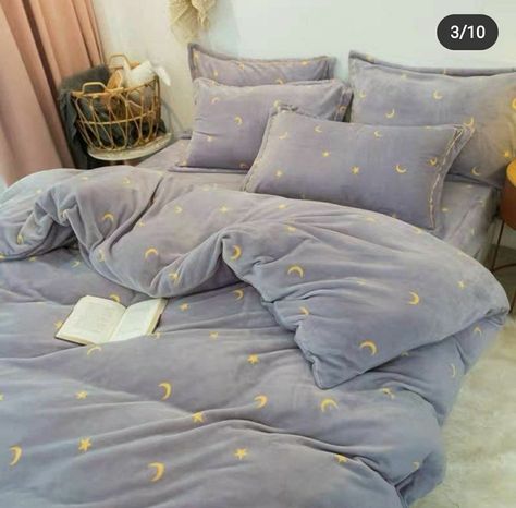 Velvet Bedding, Velvet Bedding Sets, Cute Bedding, Soft Bedding, Moon And Stars, Room Inspiration Bedroom, Room Ideas Bedroom, My New Room, Duvet Cover Set