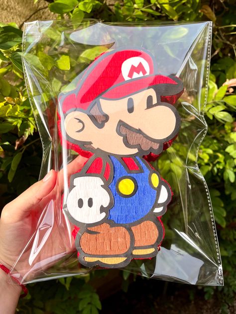 Handmade 9 inch tall Mario Piñata Mini Mario, Pinata Diy, Super Mario Coloring Pages, Mario Bros Party, Piñata Ideas, Mini Pinatas, Mario Coloring Pages, Diy Pinata, Candy Station