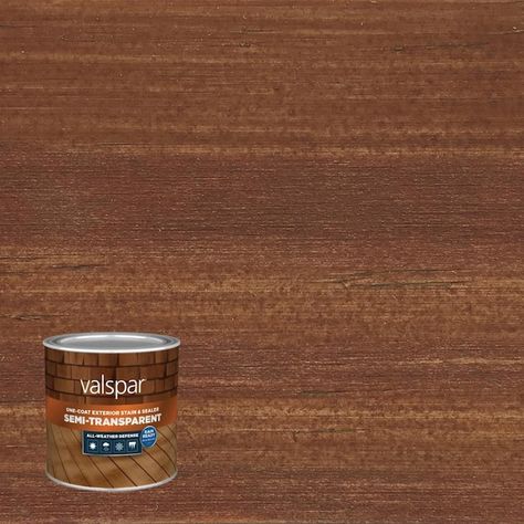 Valspar Pre-Tinted Rusticana Semi-Transparent Exterior Wood Stain and Sealer (Half Pint) in the Exterior Stains department at Lowes.com Valspar Semi Transparent Wood Stain, Method Soap, Cedar Stain, Semi Transparent Stain, Exterior Wood Stain, Exterior Stain, Exterior Wood, Wood Stain, Paint Stain