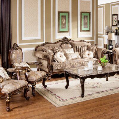 Antique Furniture Living Room, Victorian Interior Design, Furnitur Ruang Keluarga, Wayfair Living Room, Victorian Interior, Traditional Living Room Sets, Set Sofa, Antique Sofa, Rolled Arm Sofa