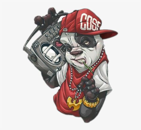 Hiphop Stickers, Hip Hop Cartoon, Urban Dog, Old School Music, Dog Cartoon, Panda Art, Background Clipart, Cartoon Tattoos, T Art