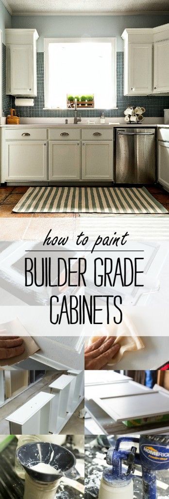 How To Paint Builder Grade Cabinets - A complete tutorial with pictures on how to prep, prime and paint builder grade kitchen cabinets and boxes Paint Builder Grade Cabinets, Builder Grade Cabinets, Redo Kitchen Cabinets, Painting Kitchen Cabinets White, Builder Grade Kitchen, Redo Cabinets, Update Cabinets, Best Kitchen Cabinets, Builder Grade