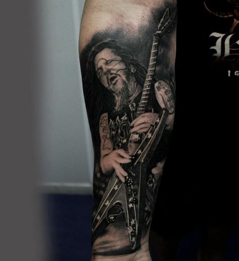 Dimebag Darrell Tattoo, Dimebag Darrel, Underarm Tattoo, Pantera Band, Vinnie Paul, Rob Halford, Dimebag Darrell, Shape Tattoo, Blue Tattoo