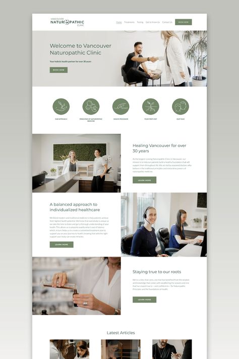 Service Package Design, Service Page Web Design, Clinic Website Design, Naturopathic Clinic, Healthcare Website Design, Clean Website Design, Clinic Branding, Therapy Website Design, Webpage Design Layout